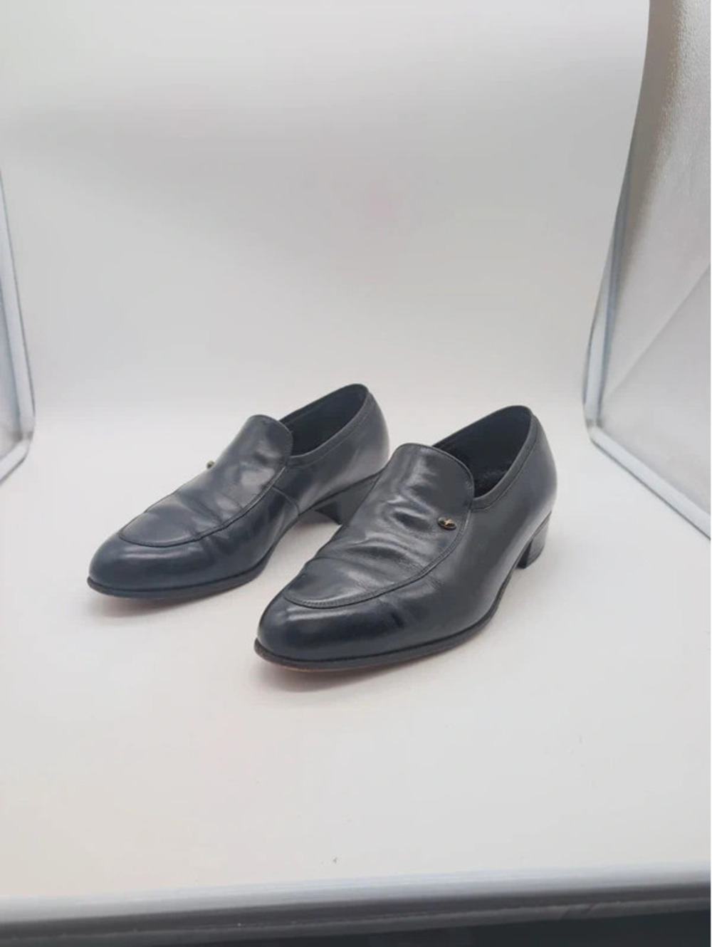 Florsheim Black Leather Slip On Venetian Loafers 9.5E 20012